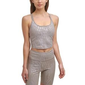 Calvin Klein Performance animal Printed Strappy-Back Tank Top - Tan XS